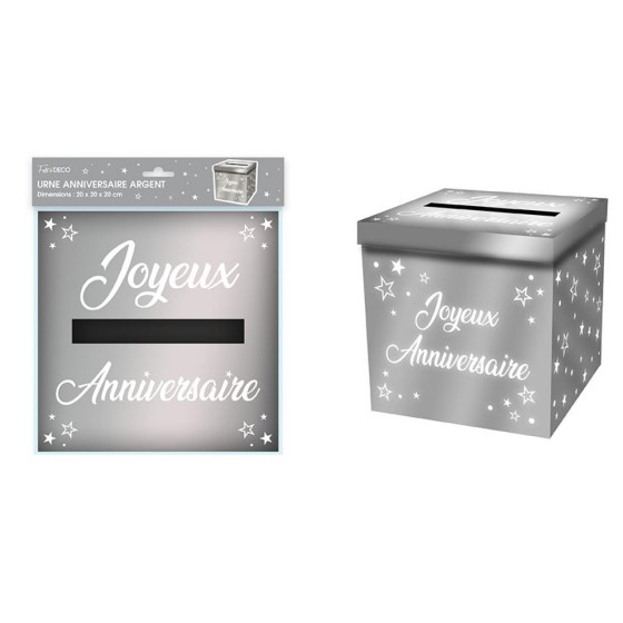 URNE METALIQUE ANNIVERSAIRE ARGENT