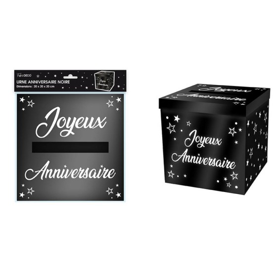 URNE METALIQUE ANNIVERSAIRE NOIR