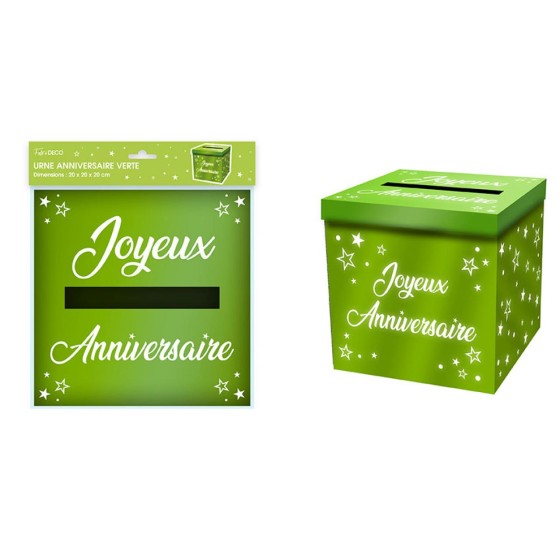 URNE METALIQUE ANNIVERSAIRE VERTE