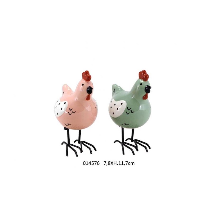 POULE DECO PATTES METAL 'REJANE' PM