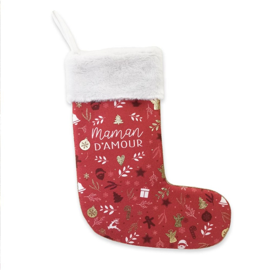 CHAUSSETTE DECO NOEL "MAMAN D AMOUR"