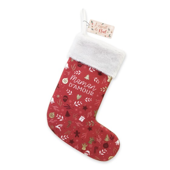 CHAUSSETTE DECO NOEL "MAMAN D AMOUR"