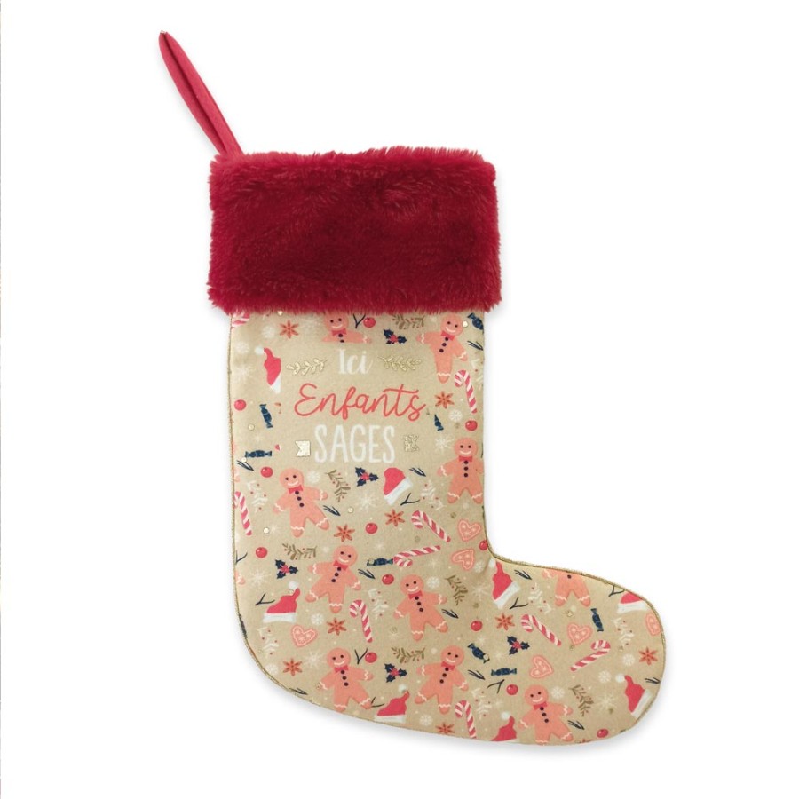 CHAUSSETTE DECO NOEL "ENFANTS SAGES"