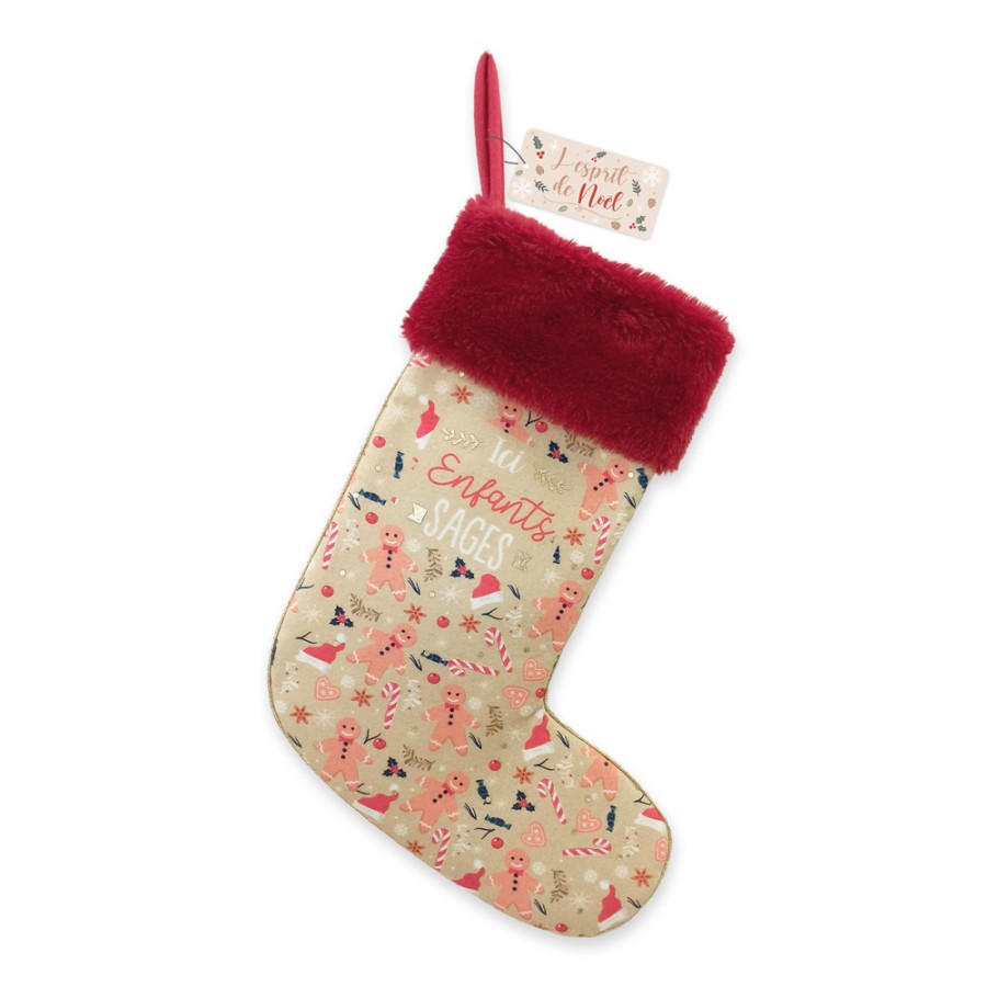 CHAUSSETTE DECO NOEL "ENFANTS SAGES"