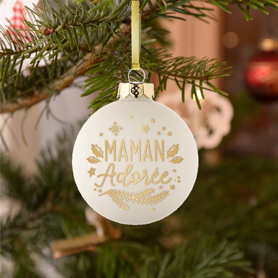 BOULE DE NOEL "MAMAN ADOREE"