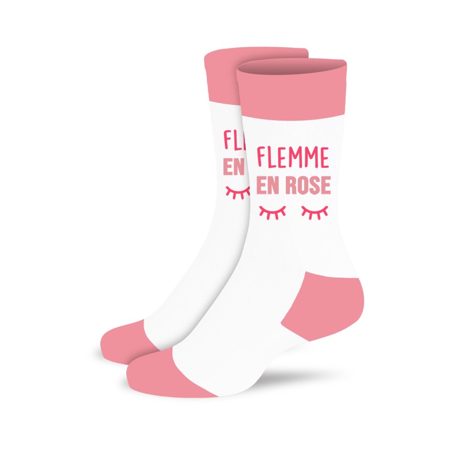 CHAUSSETTES FLEMME EN ROSE