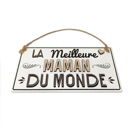 PLAQUE BOIS "MEILLEURE MAMAN"