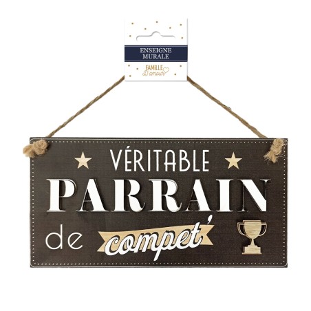 PLAQUE BOIS "PARRAIN DE COMPET"