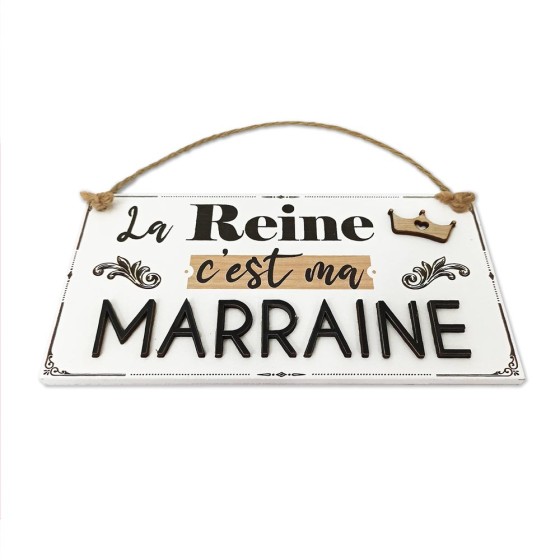 PLAQUE BOIS "MARRAINE REINE"