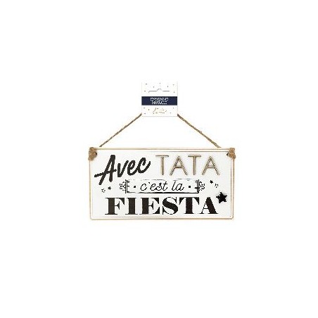 PLAQUE BOIS "TATA FIESTA"