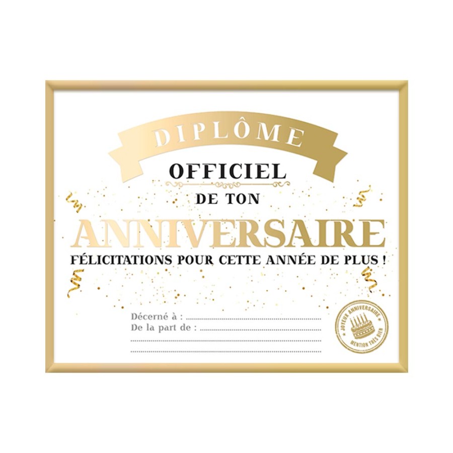 CADRE DIPLOME ANNIVERSAIRE