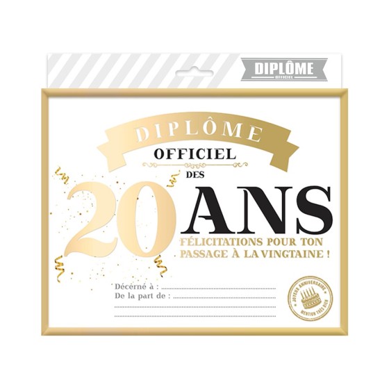 CADRE DIPLOME 20 ANS