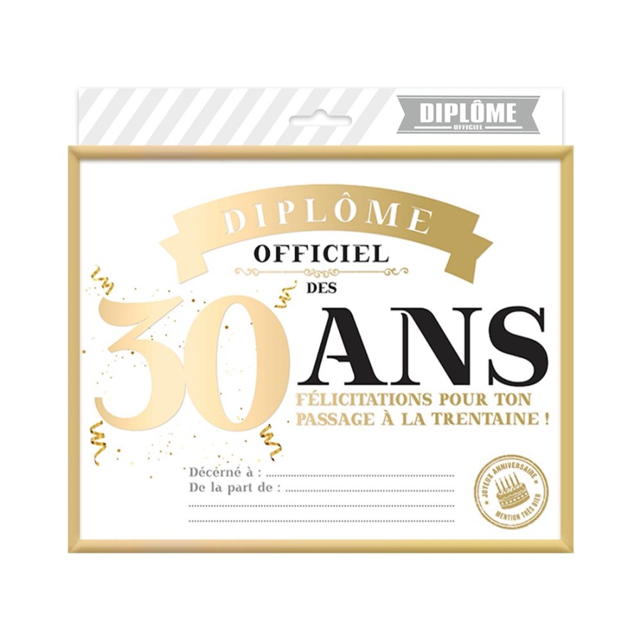 CADRE DIPLOME 30 ANS