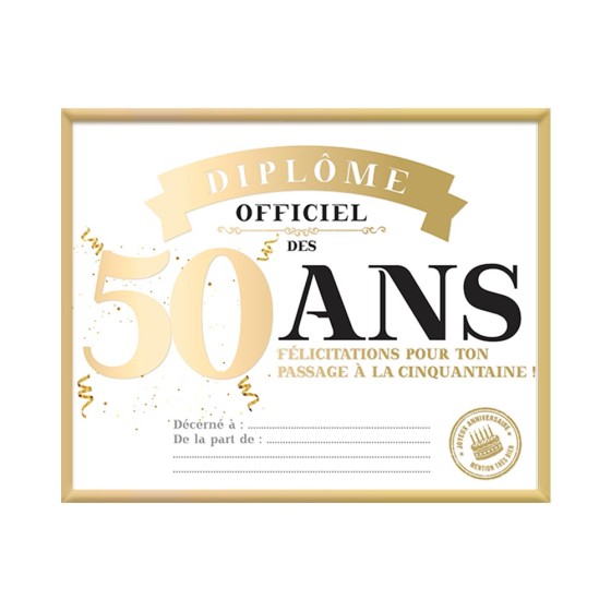 CADRE DIPLOME 50 ANS