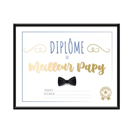 CADRE DIPLOME MEILLEUR PAPY