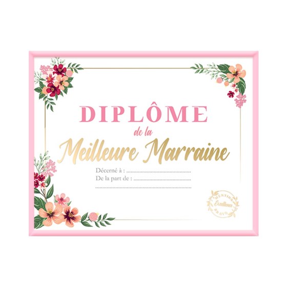 CADRE DIPLOME MEILLEURE MARRAINE