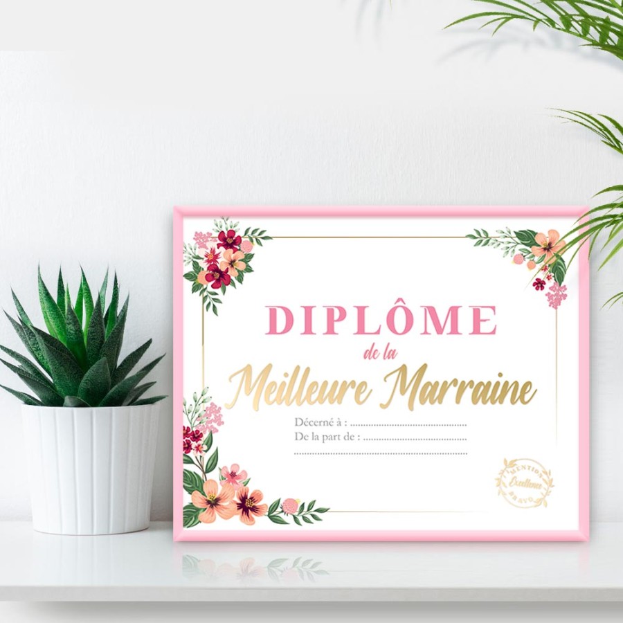 CADRE DIPLOME MEILLEURE MARRAINE