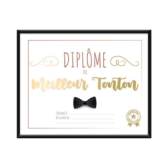 CADRE DIPLOME MEILLEUR TONTON