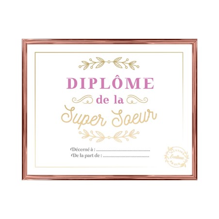 CADRE DIPLOME SUPER SOEUR