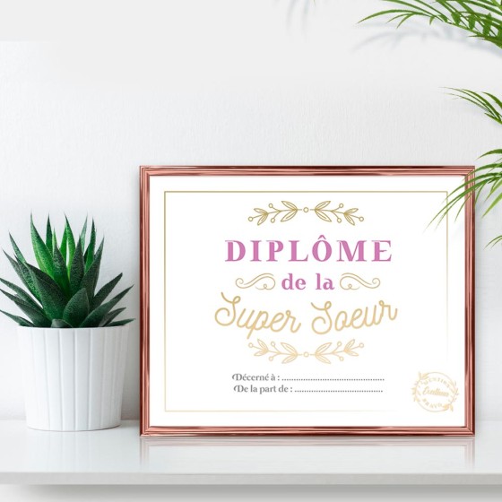 CADRE DIPLOME SUPER SOEUR