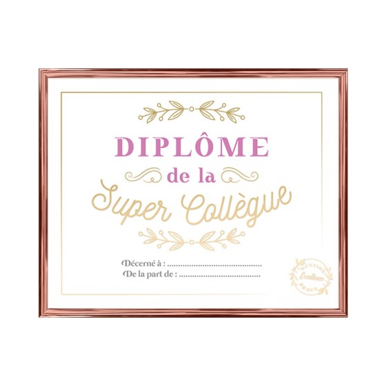 CADRE DIPLOME LA SUPER COLLEGUE
