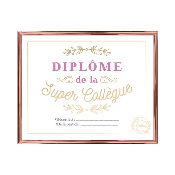 CADRE DIPLOME LA SUPER COLLEGUE