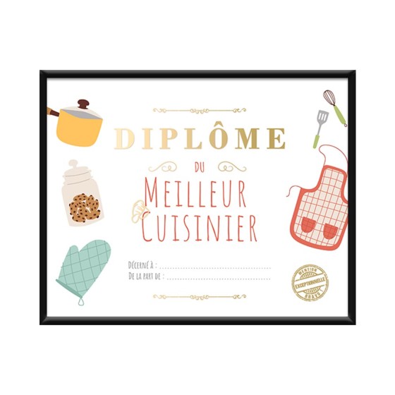 CADRE DIPLOME MEILLEUR CUISINIER