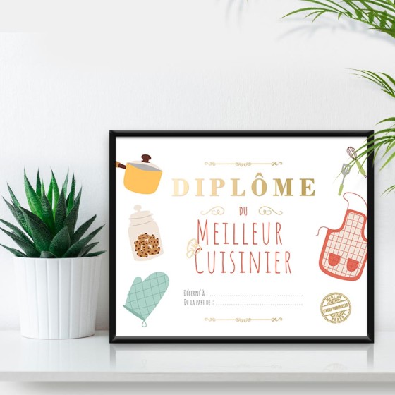 CADRE DIPLOME MEILLEUR CUISINIER