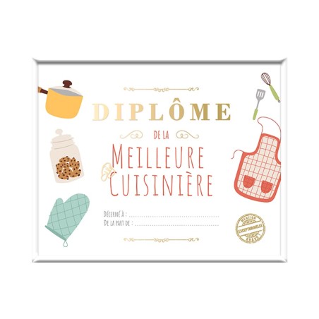 CADRE DIPLOME MEILLEURE CUISINIERE