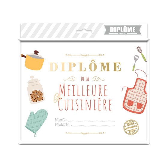 CADRE DIPLOME MEILLEURE CUISINIERE