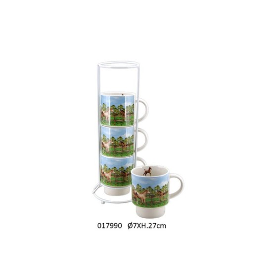 SET DE 4 MUGS S/COLONNE 'HORSY'