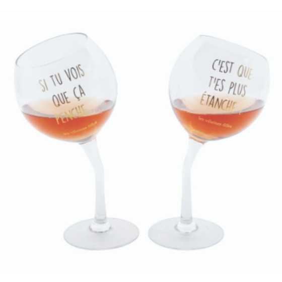 Coffret de 2 verres penchés "si tu...étanche"