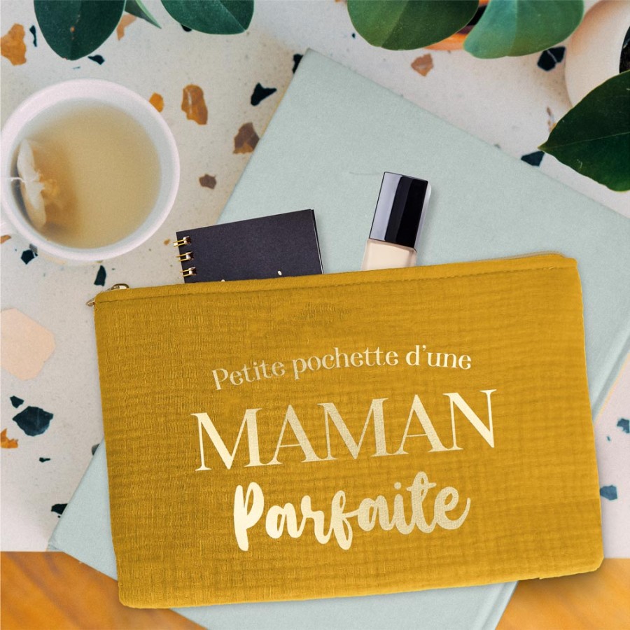 TROUSSE TOILETTE "MAMAN D AMOUR" JAUNE