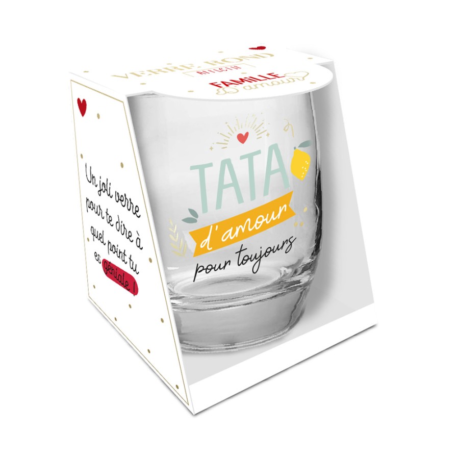 VERRE ROND "TATA D AMOUR"