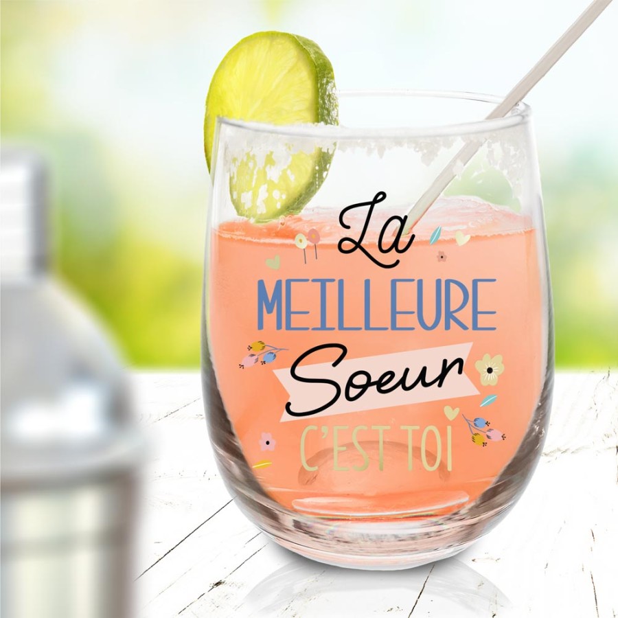 VERRE ROND "LA MEILLEURE SŒUR"