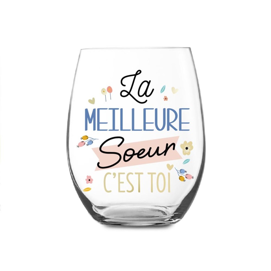 VERRE ROND "LA MEILLEURE SŒUR"