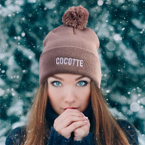 BONNET POMPON PAILLETTES "COCOTTE"