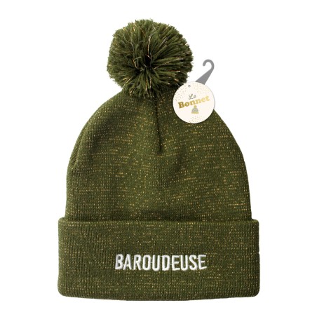 BONNET POMPON PAILLETTES "BAROUDEUSE"