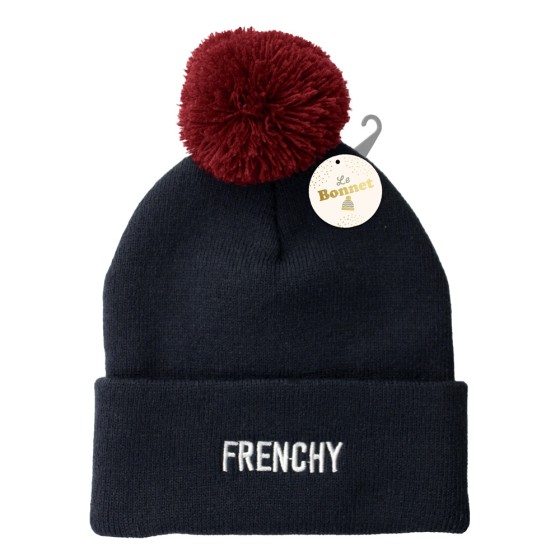 BONNET POMPON BRODE "FRENCHY"