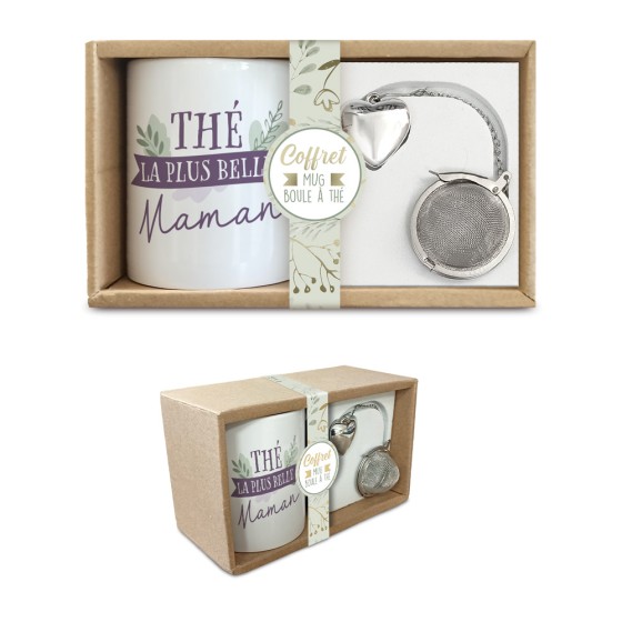 COFFRET MUG BOULE A THE "MAMAN"