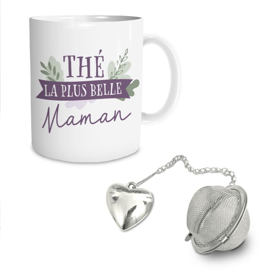 COFFRET MUG BOULE A THE "MAMAN"