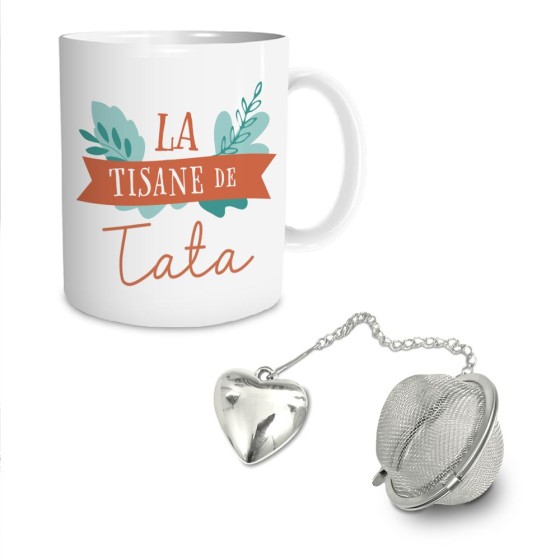 COFFRET MUG BOULE A THE "TATA"