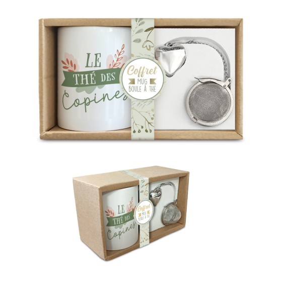 COFFRET MUG BOULE A THE "COPINES"