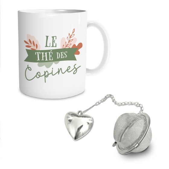 COFFRET MUG BOULE A THE "COPINES"