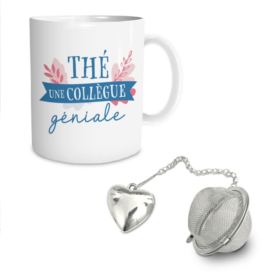 COFFRET MUG BOULE A THE "COLLEGUE"