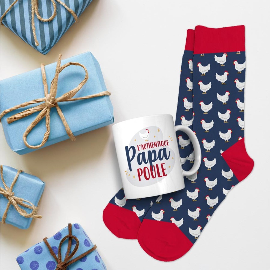 COFFRET MUG CHAUSSETTES "PAPA POULE"