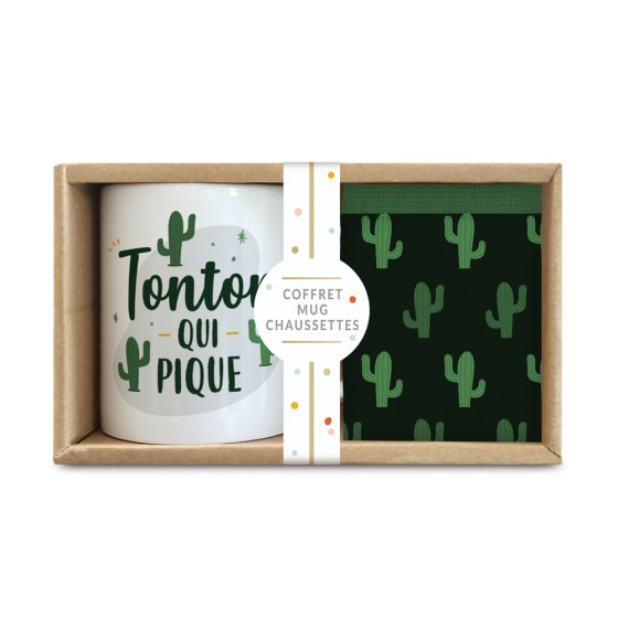 COFFRET MUG CHAUSSETTES "TONTON QUI PIQUE"