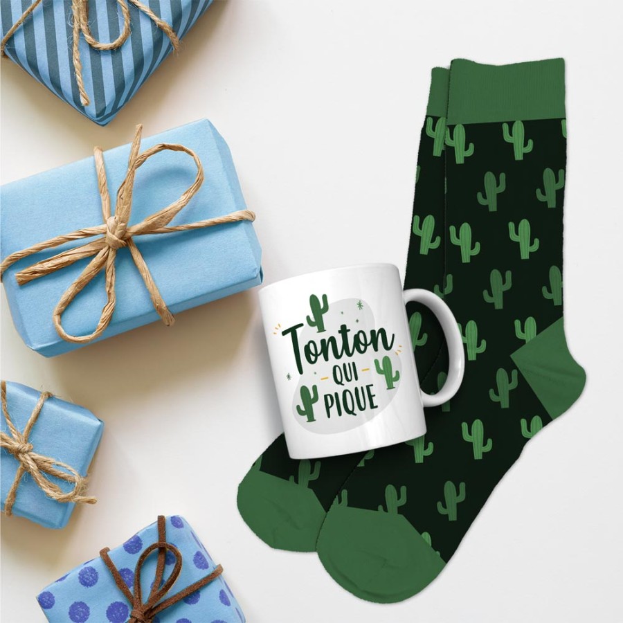 COFFRET MUG CHAUSSETTES "TONTON QUI PIQUE"