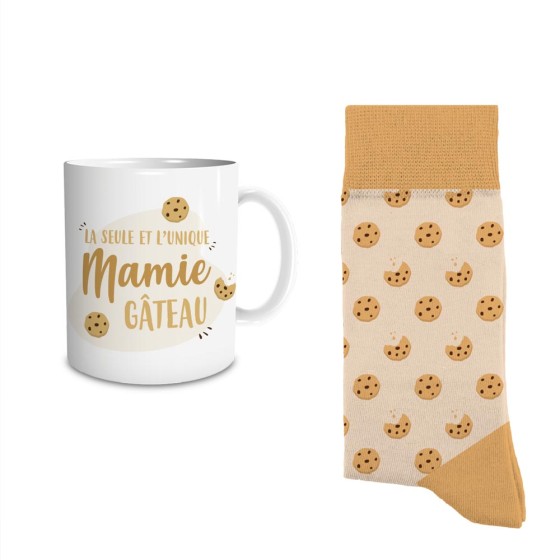 COFFRET MUG CHAUSSETTES "MAMIE GATEAU"