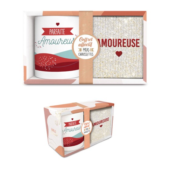 COFFRET MUG CHAUSSETTES AFFECTIF AMOUREUSE